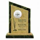 Hole In One View Double Point Marble Award with black fill