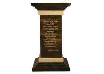 Square Column Marble Award with gold fill