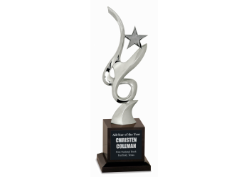 Silver Metal Art Crystal Award