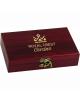 Rosewood Finish Card & Dice Set with Gold Filled Engraved Lid